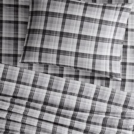 WOOLRICH Cozy Flannel Sheet Set, Grey Plaid - California King WR20-2048